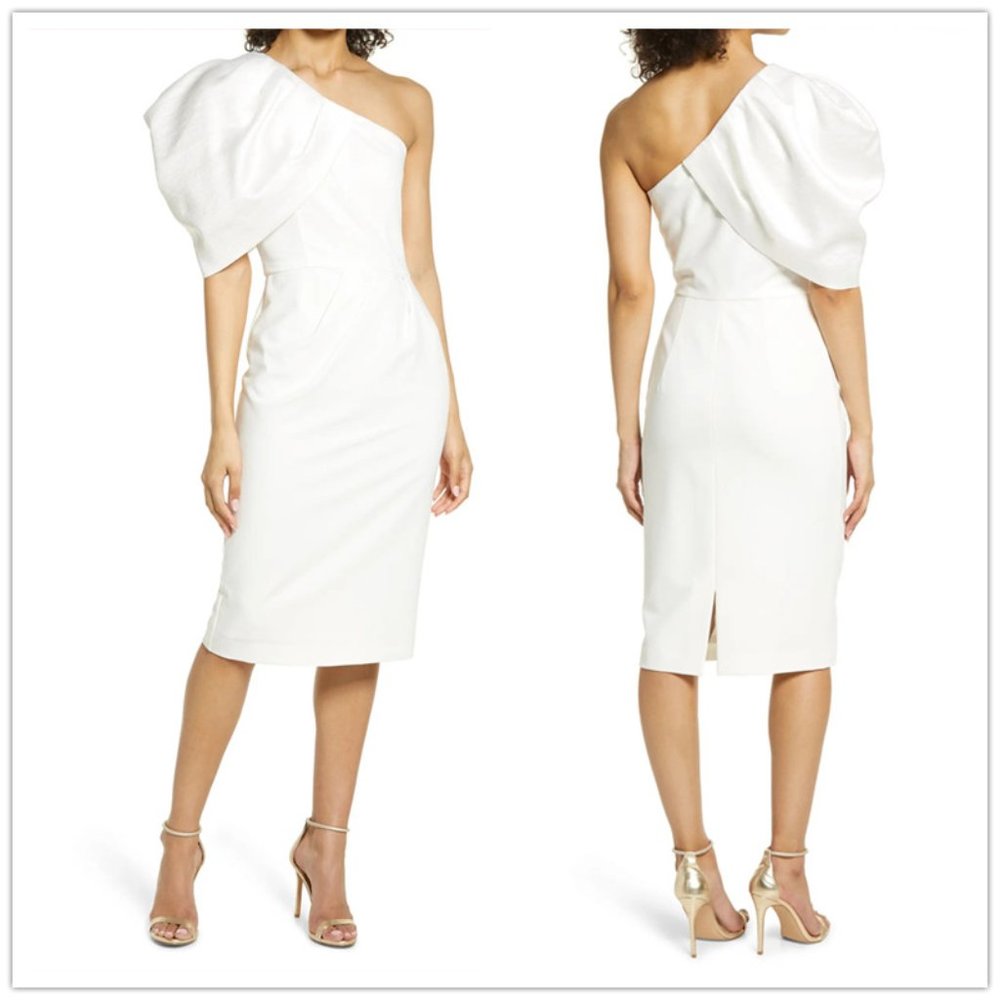 Eve Black Halo Egan One-Shoulder Sheath Cocktail Dress